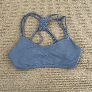 Light blue Lululemon sports bra.